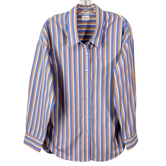 Wilfred Free Relaxed Shirt Organic Cotton Button Up Striped size Small - Picture 2 of 7